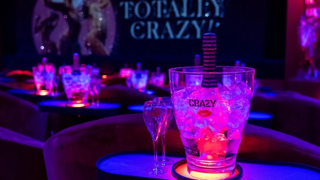 Ice bucket with champagne at Crazy Horse Cabaret Show, Paris.