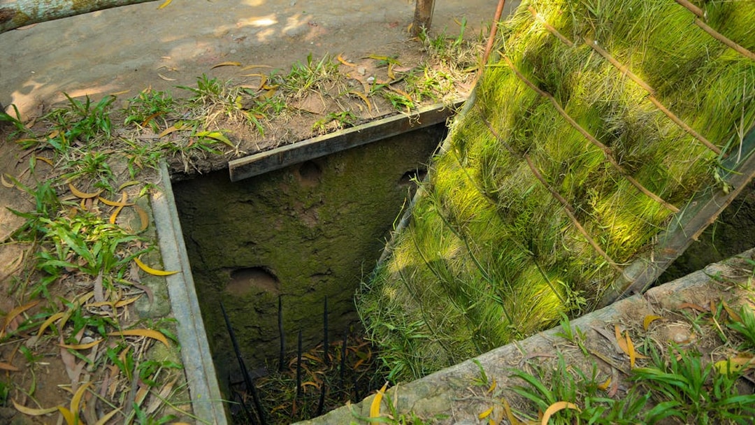 Trapdoor with spikes at Cu Chi Tunnel, Vietnam War.