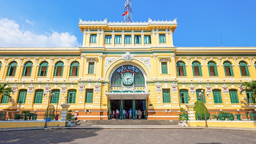 Saigon Central Post Office facade in Ho Chi Minh City, Vietnam.