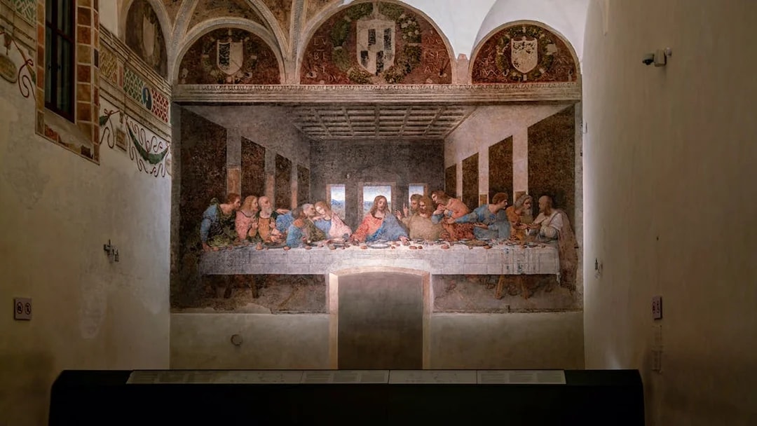 Da Vinci's Last Supper fresco in Milan's Santa Maria delle Grazie.