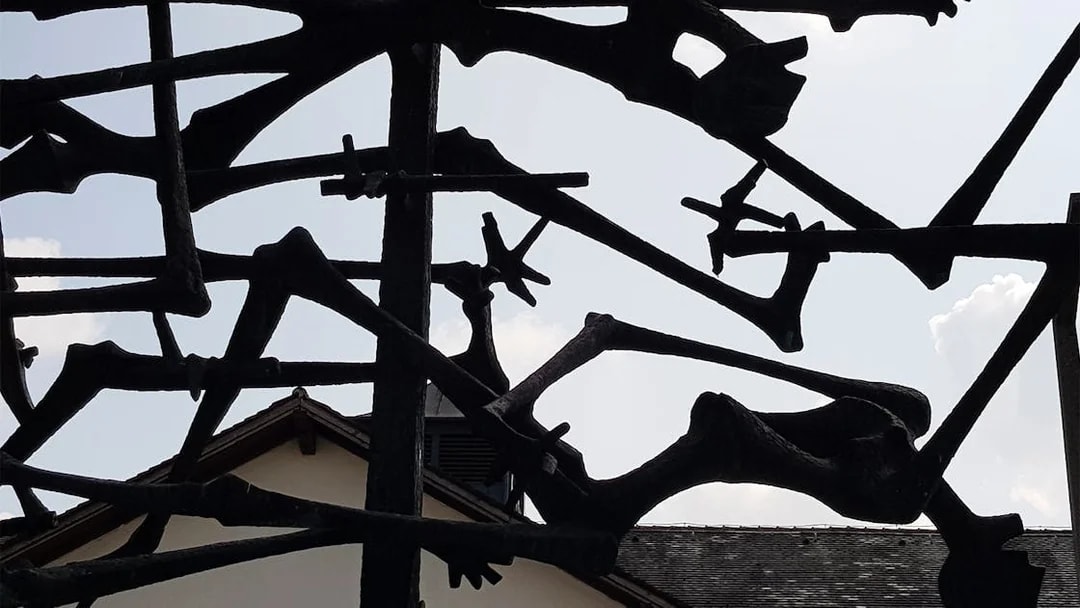 Sculpture at Dachau Concentration Camp Memorial Site, Germany.