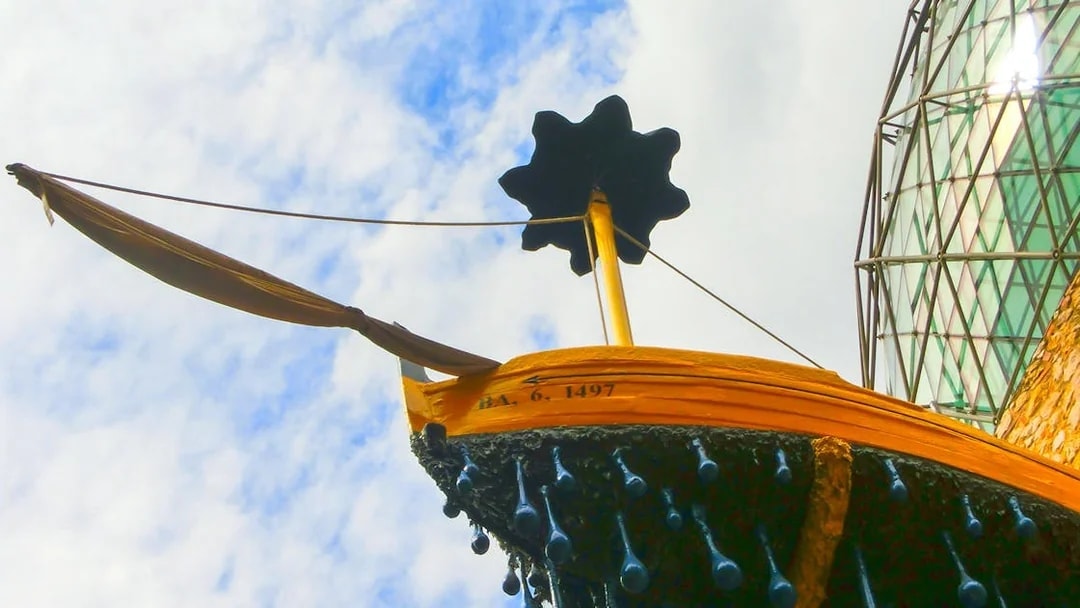 Surreal sculpture detail at Dalí Theatre-Museum in Figueres, Spain.