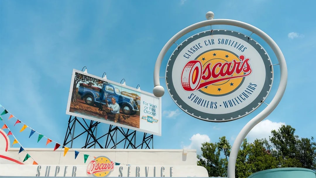 Oscar's Super Service sign at Disney's Hollywood Studios, Orlando.