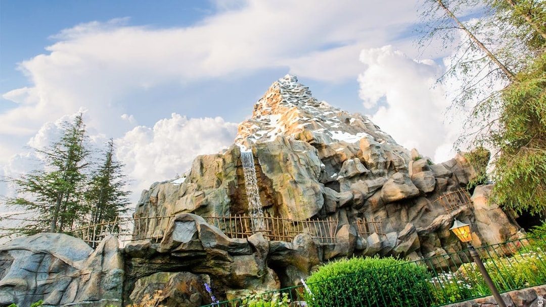 Matterhorn Bobsleds ride in Frontierland, Disneyland Park, California.
