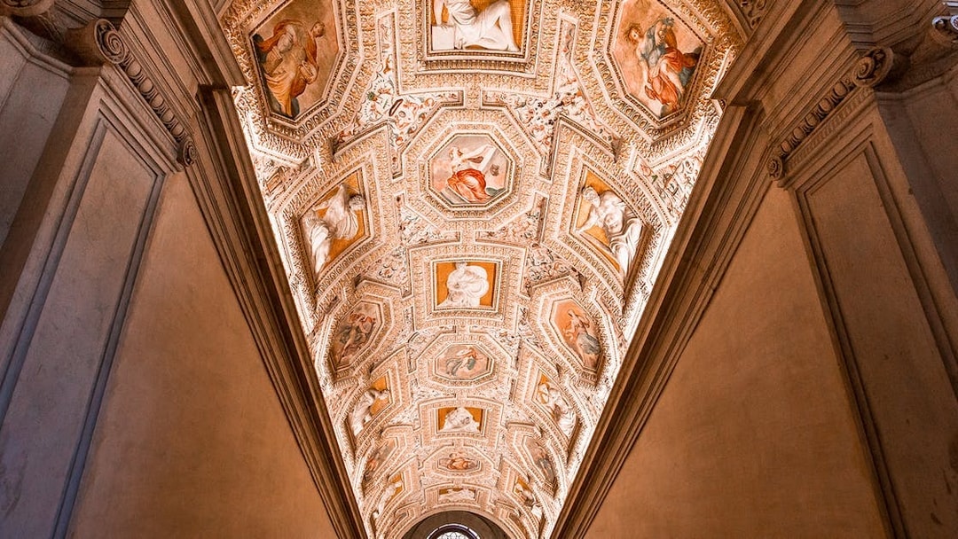 Ceiling frescoes in Doge's Palace, Venice, part of the Full Venice Museums Pass.