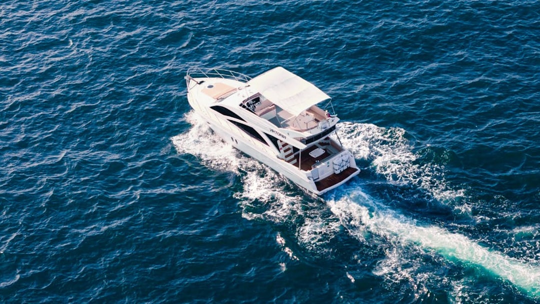 Viktoriia luxury yacht cruising on open sea.