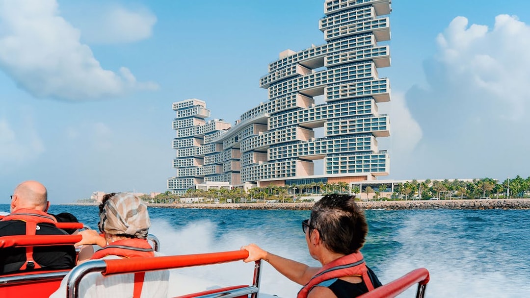 Speedboat tour near Atlantis The Royal, Dubai Marina.