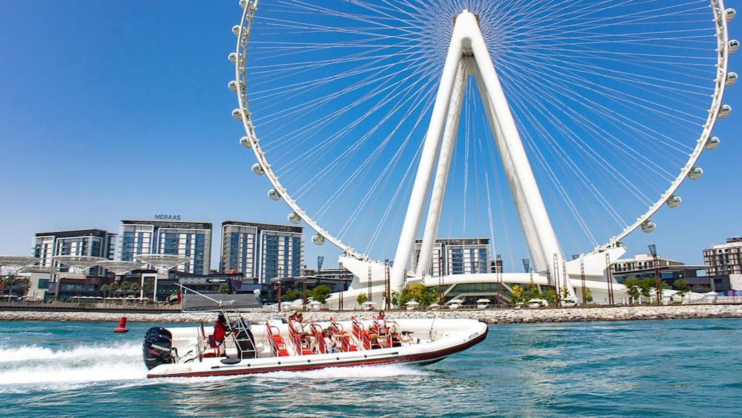 Speedboat near Ain Dubai on Dubai Marina tour.