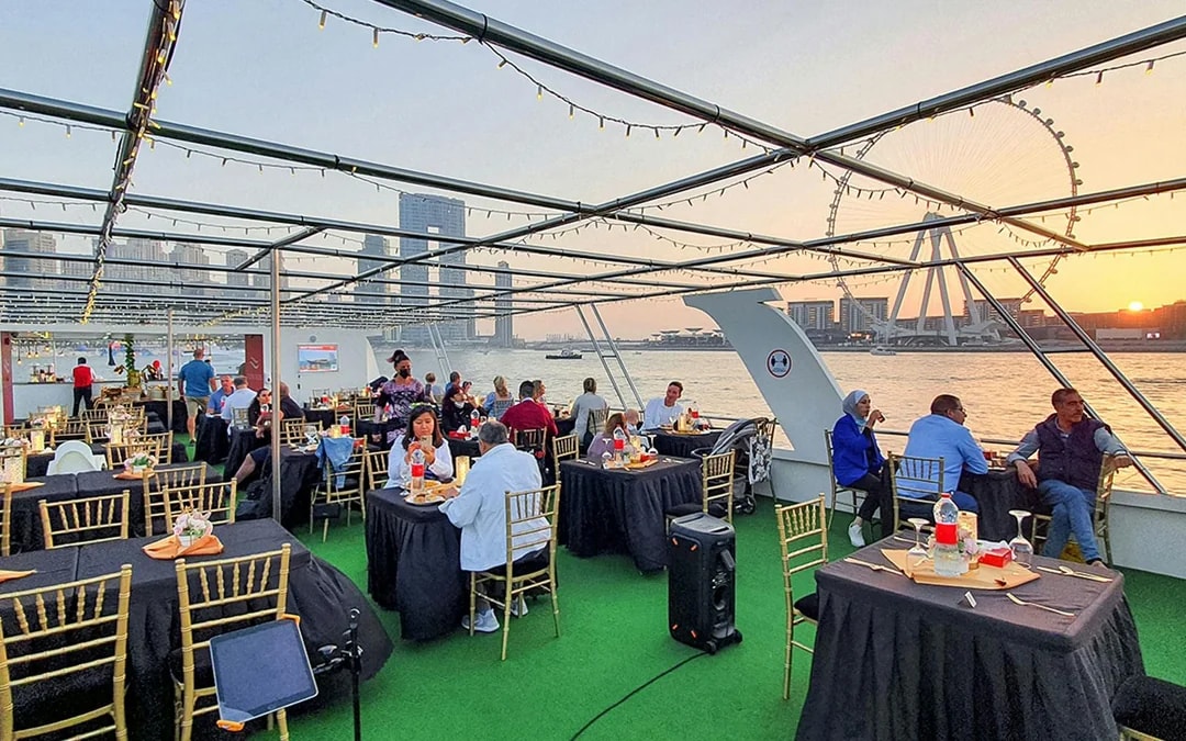 From Dubai Marina: 1.5-Hour Sunset/Dinner Cruise with Open Bar, Live Music & International Buffet Image 10