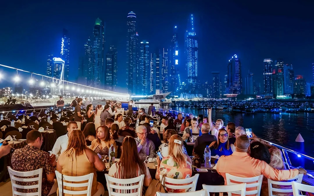 From Dubai Marina: 2-Hour Luxury Dhow Dinner Cruise with 5-Star Dinner, Entertainment & Unlimited Drinks Image 8