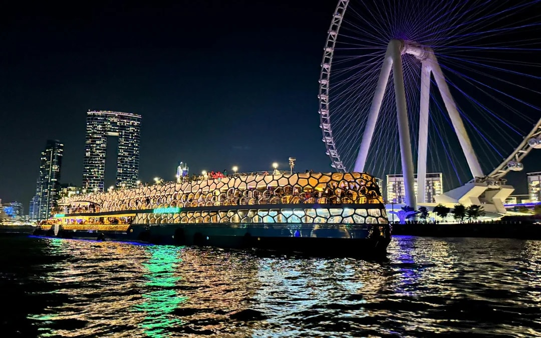 From Dubai Marina: Lotus Mega Yacht Dinner Cruise with Live DJ Image 1