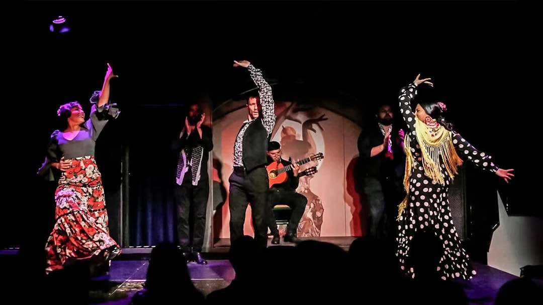 Flamenco dancers performing at El Duende by Tablao Cordobes in Barcelona.