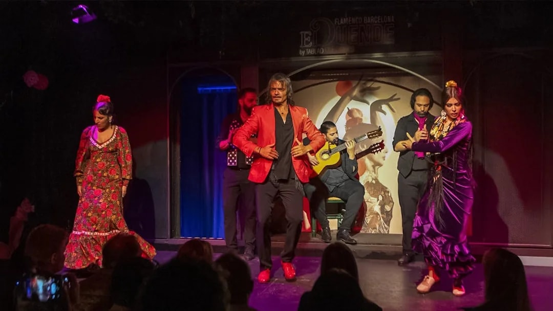 Flamenco dancers performing at El Duende by Tablao Cordobes in Barcelona.