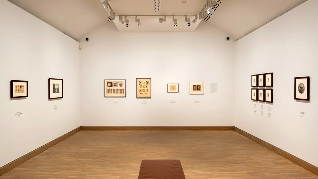 Exhibition room with framed artworks at ALBERTINA MODERN Vienna.