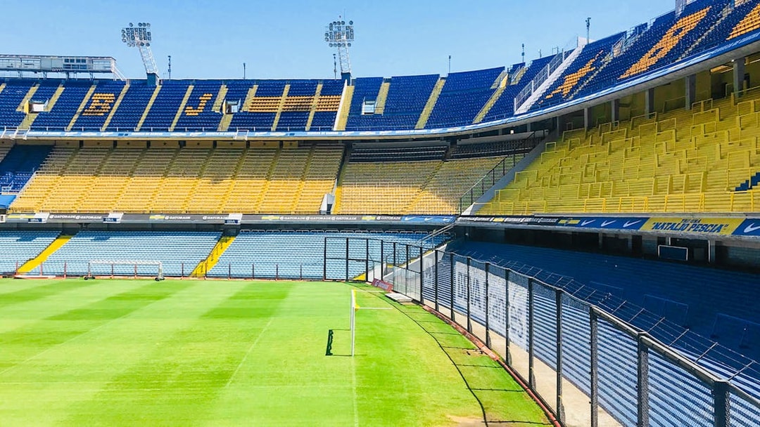 Boca Juniors Stadium seating and field in Buenos Aires, Argentina.