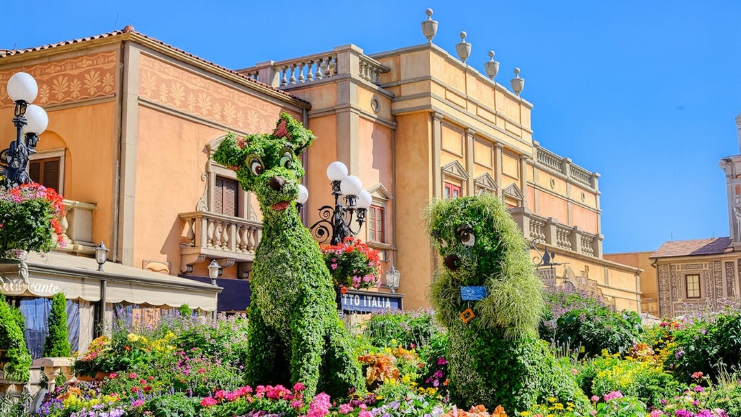 Topiary sculptures at EPCOT Flower Garden Festival, Walt Disney Resort Orlando.