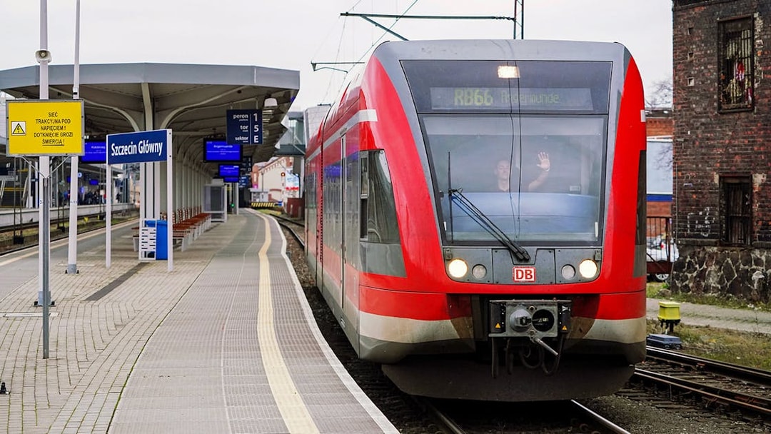 Train at Szczecin Główny station, Poland, part of Eurail Global Continuous Pass route.