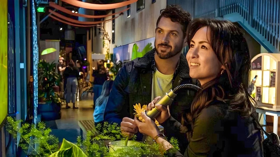 Visitors engaging with interactive exhibit at the Exploratorium, San Francisco.