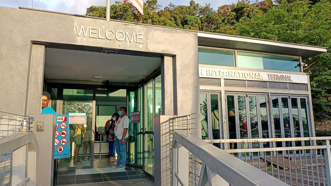 Telaga Harbour Langkawi ferry terminal entrance for Koh Lipe route.