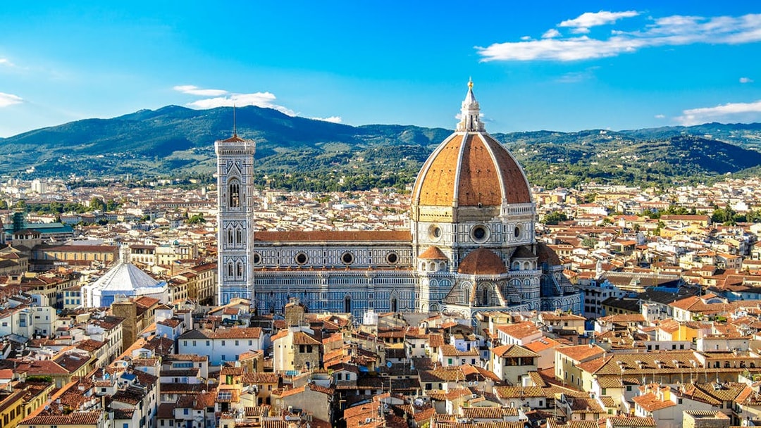 Florence Duomo with cityscape, Italy, viewed from above.