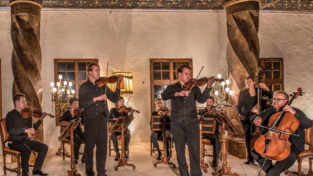 Musicians performing Mozart at Fortress Hohensalzburg concert hall in Salzburg, Austria.