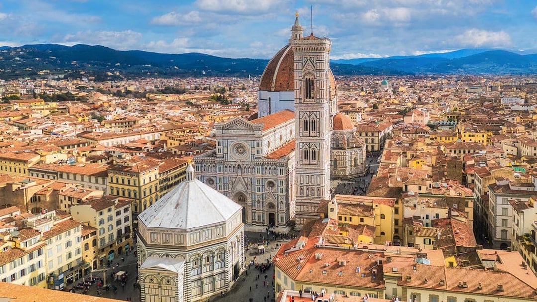 Florence Cathedral aerial view with exclusive tour entry access.