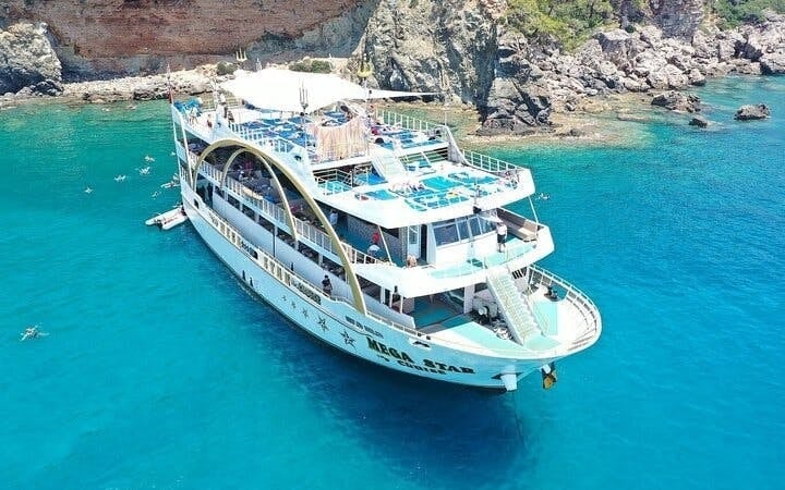 From Antalya to Kemer Mega Star Boat Trip Lunch & Hotel pick up Image 1