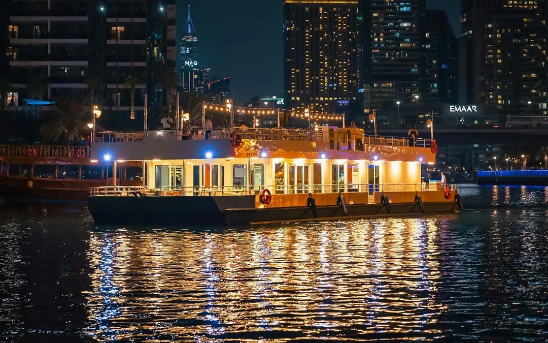 From Dubai Marina: Alexandra Sea Lounge Dhow Cruise with Dinner and Entertainment with Kids Go Free Offer Image 1