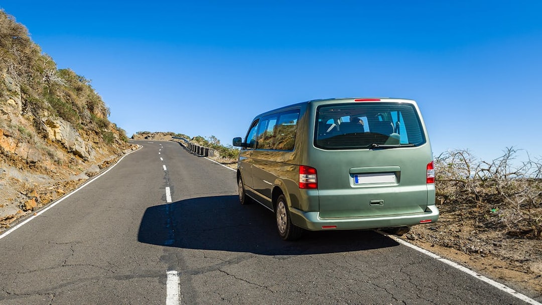 Van on a scenic road near Cinque Terre during a guided tour from Florence.