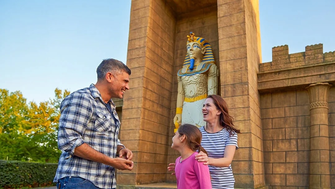 Family enjoying the Egyptian-themed area at LEGOLAND® Windsor Resort.