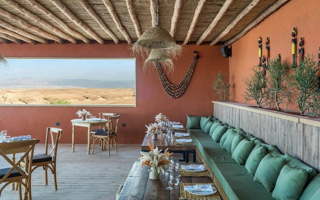 From Marrakesh: Sunset Agafay Desert Luxury Camp Experience with 3-Course Dinner, Pool Access & Dinner Show Image 2