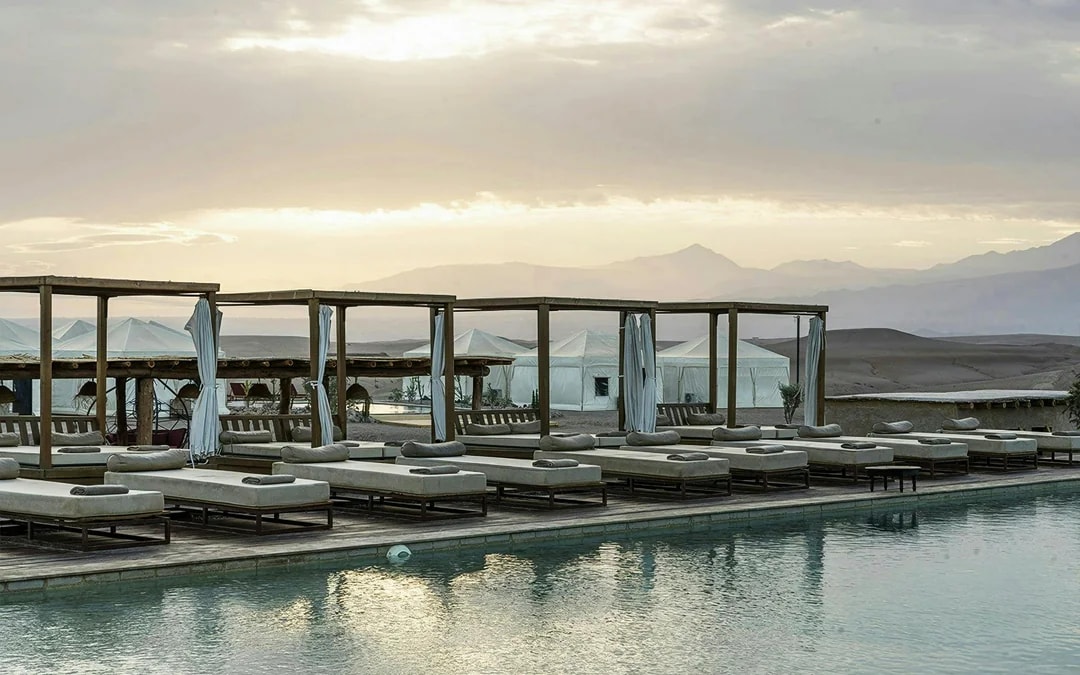 From Marrakesh: Sunset Agafay Desert Luxury Camp Experience with 3-Course Dinner, Pool Access & Dinner Show Image 5