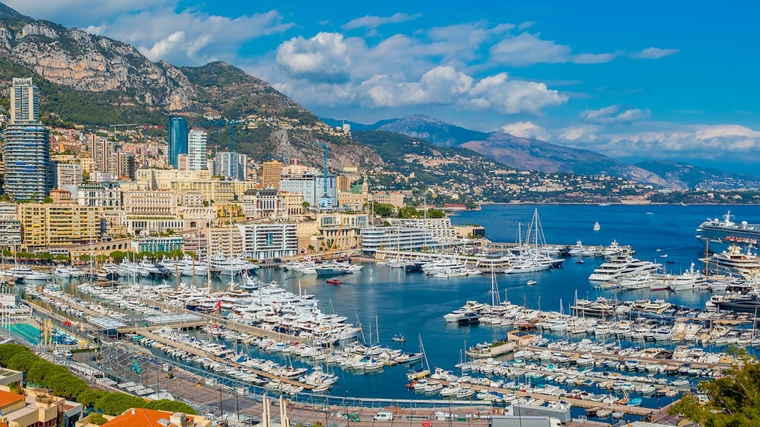 Tourists viewing the Monaco harbor and coastline on a French Riviera tour from Nice.