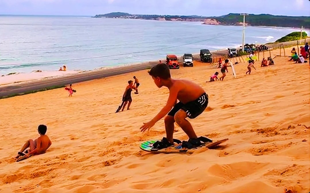 From Pipa: 4x4 Jeep Tour of Beaches, Cliffs and Dunes with Sandboarding Image 1
