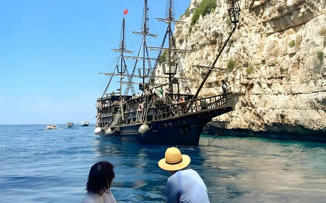 From Vlore: Sazan Island, Haxhi Ali Cave & Karaburun Peninsula Pirate Ship Tour Image 6