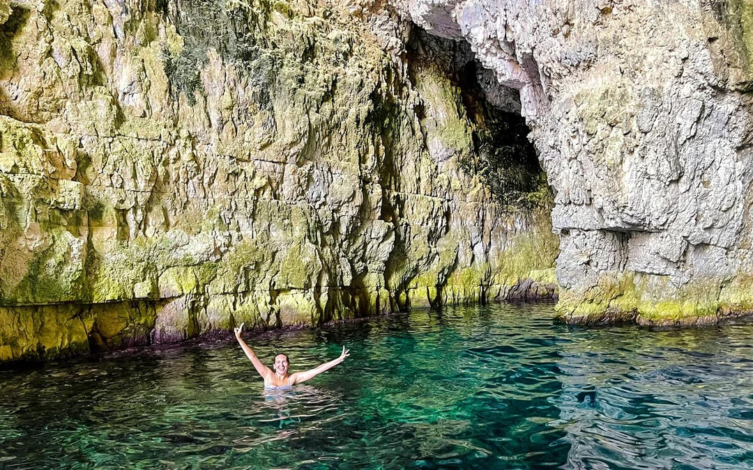 From Vlore: Unknown Escape Party Boat Cruise with Drinks, Music & Secret Swim Stops Image 7