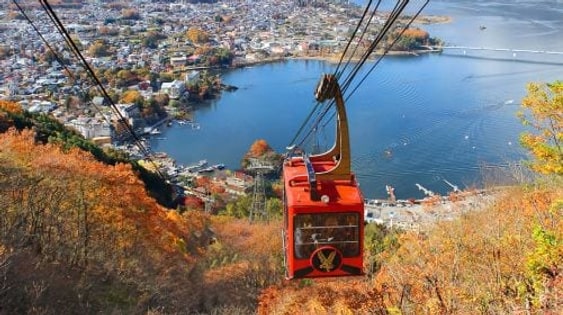 Fuji train and twin lakes day tour: Lake Kawaguchi cable car, cruise ship, Lake Yamanaka and Sengen Park