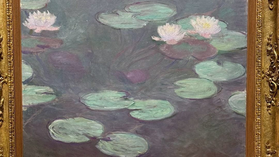 Water lilies painting by Claude Monet at Galleria Arte Moderna Nazionale.