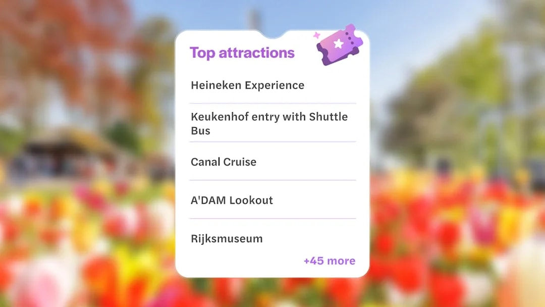 Heineken Experience, Keukenhof, Canal Cruise, A'DAM Lookout, Rijksmuseum in Amsterdam.