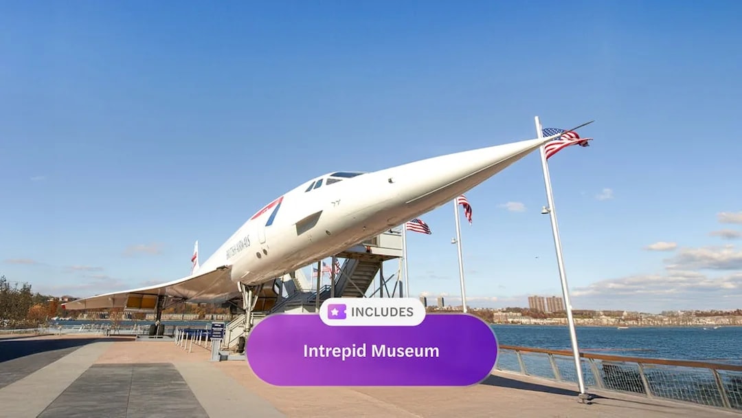 Concorde jet display at Intrepid Museum, New York City, included in Go City Explorer Pass.