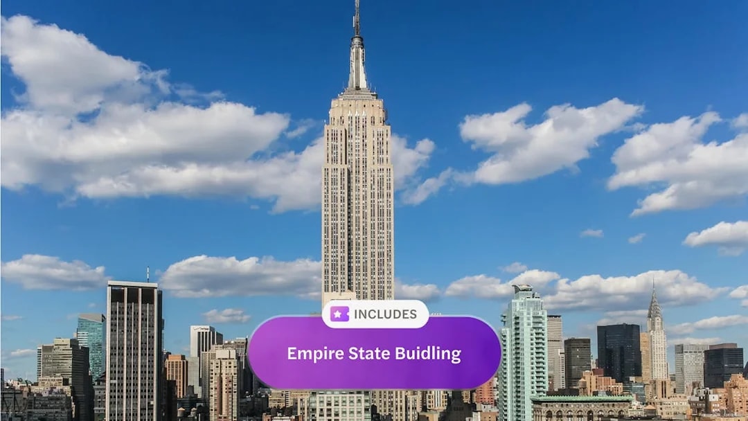 Empire State Building against blue sky, New York GoCity PASS.