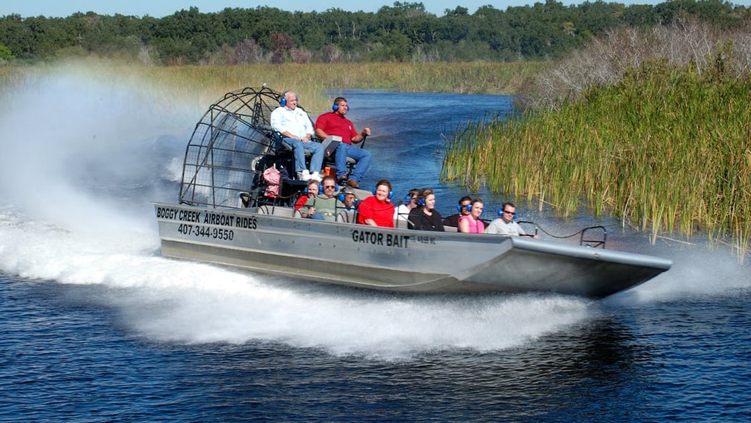 Airboat ride at Boggy Creek in Orlando, part of the Orlando Explorer Pass by Go City.