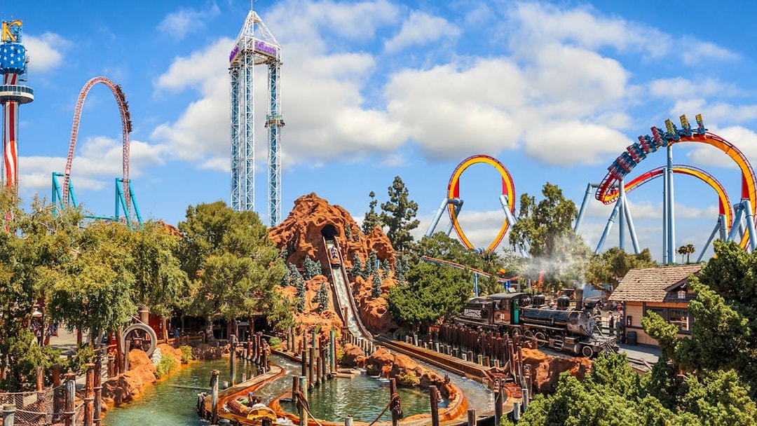 Amusement park rides and attractions at Knott's Berry Farm, included in Go San Diego Card.