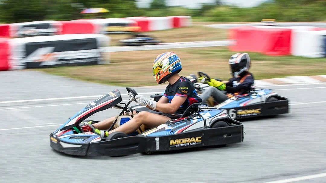 Go-kart racing at Morac Adventure Park, Langkawi.