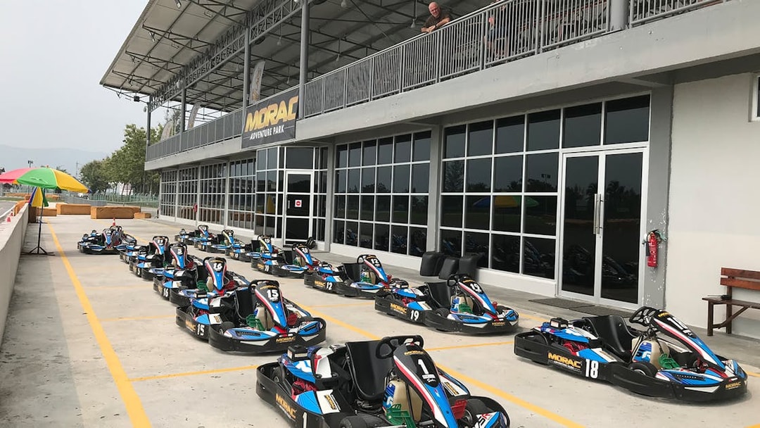 Go-karts lined up at Morac Adventure Park, Langkawi.