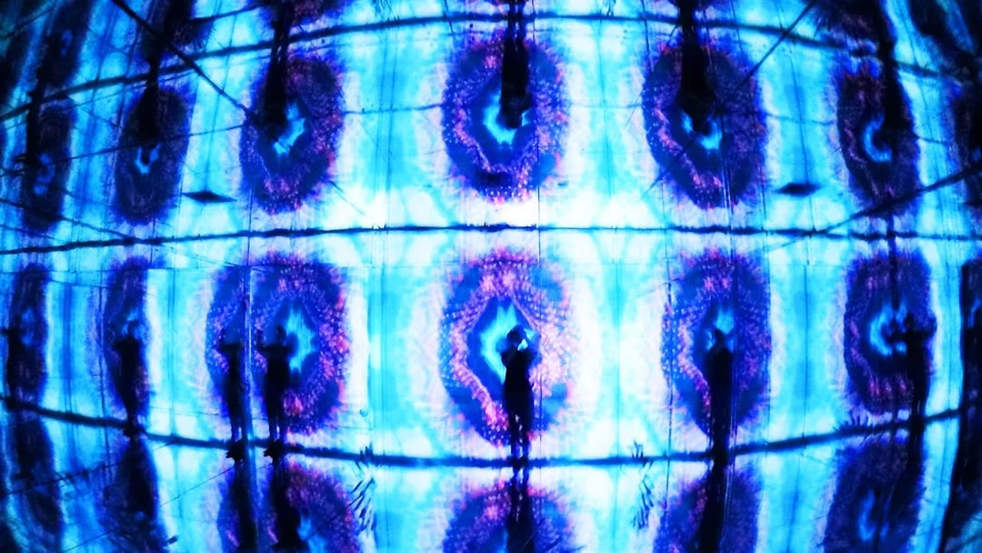 Kaleidoscopic light display at Infinity Attraction, Gold Coast.