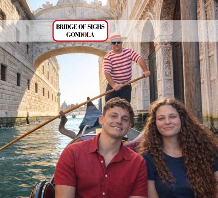 Venice: Crafted Gondola Under Breathtaking Bridge of Sighs™