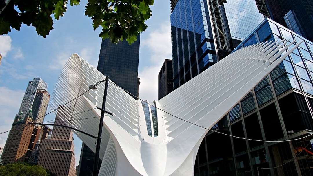 Oculus structure at World Trade Center near 9/11 Memorial, New York City.