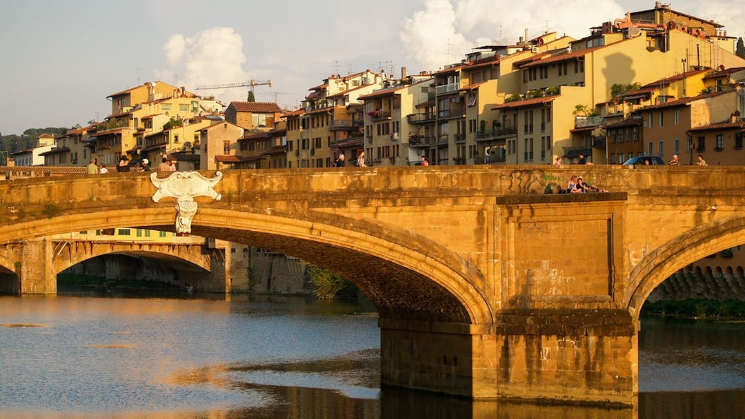 Florence's Ponte Vecchio over the Arno River during a guided gondola tour.