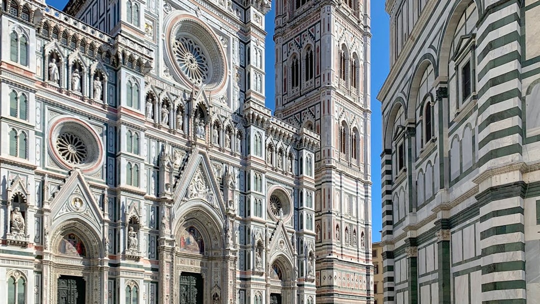 Florence Cathedral facade and Giotto's Campanile on the walking tour.